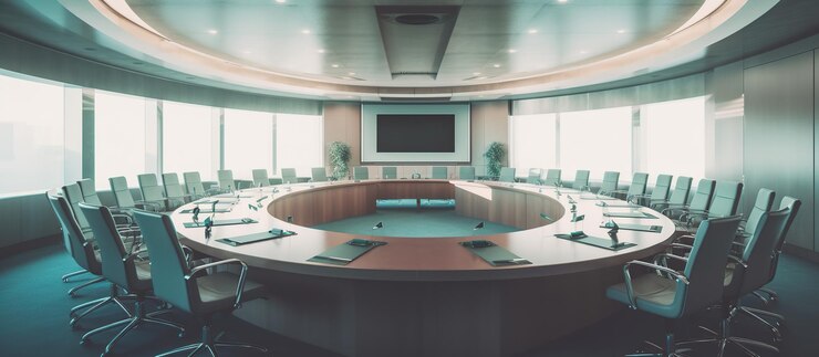 Free PSD empty conference room generative ai