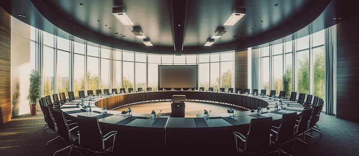 मुफ़्त PSD empty conference room generative ai