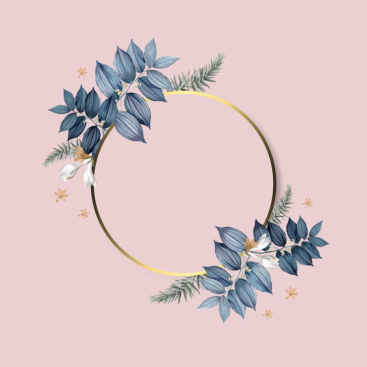 Free PSD empty floral golden frame design