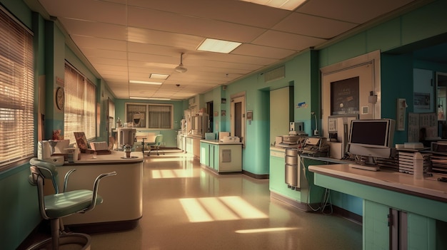 Empty nurses station generative ai