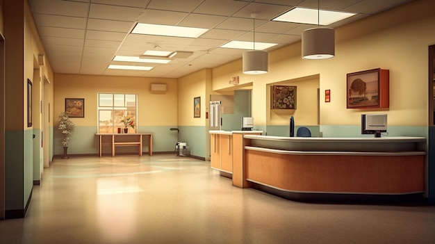 Free PSD empty nurses station generative ai