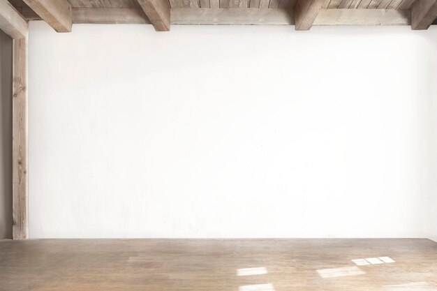 Empty room wall psd Japandi interior