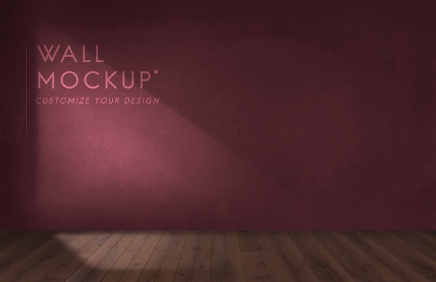 Empty room with a burgundy wall mockup