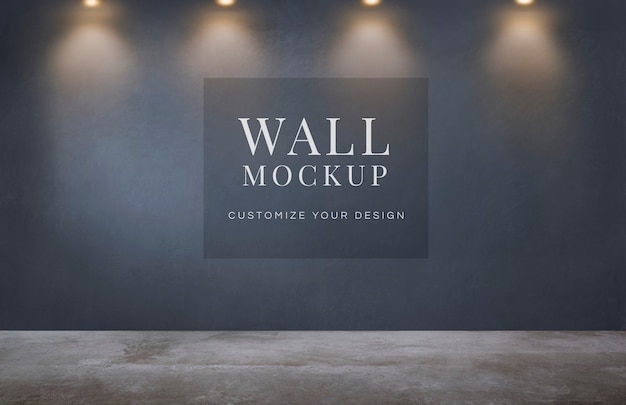 Empty room with a dark gray wall mockup