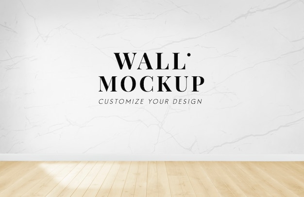 Empty room with a white wall mockup