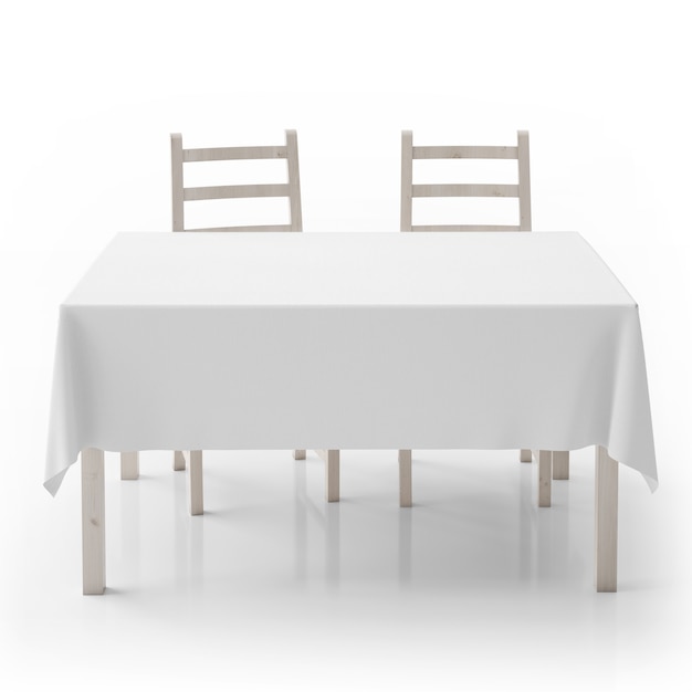 Empty table and chairs isolated