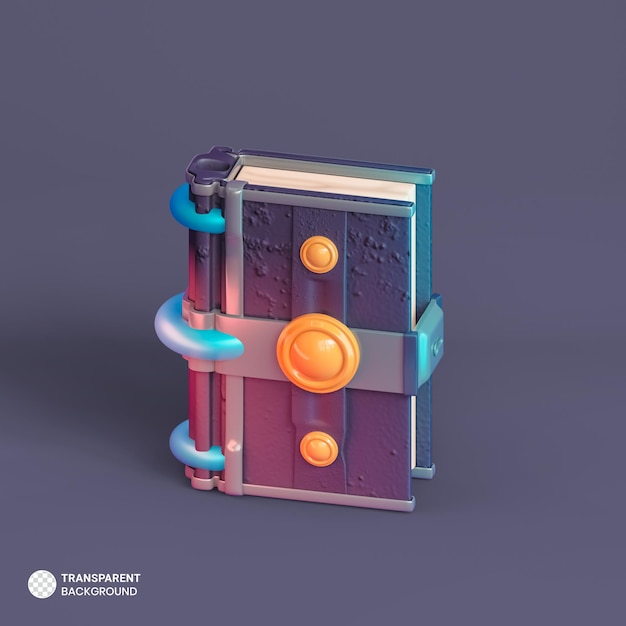 Enchanted magical book icon isolated 3d render illustration