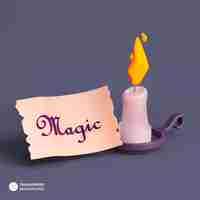 PSD gratuito icona di candela magica incantata illustrazione di rendering 3d isolata