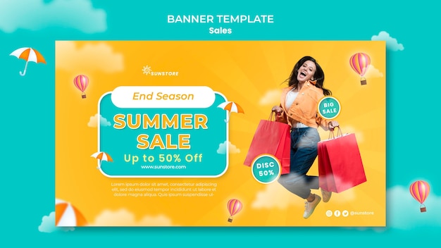 End season summer sale banner template