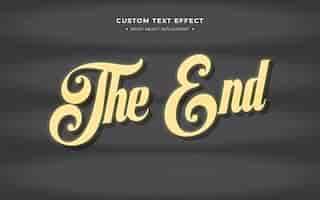 Free PSD the end text effect with a black background