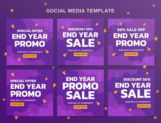 End year sale social media banner and instagram post template