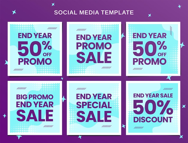 End year sale social media banner and instagram post template
