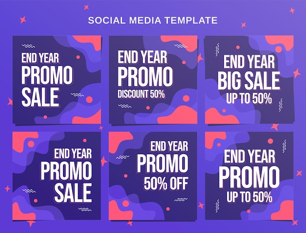 End year sale social media banner and instagram post template