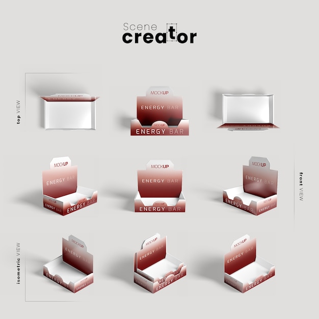 無料PSD エネルギーバーボックスモックアップ