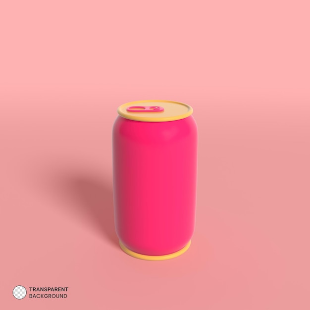 Energy drink soda can icon Isolated 3d render Illustration