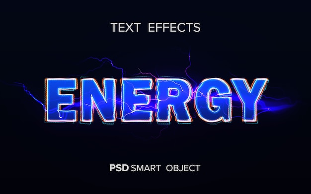 Energy text effect mockup