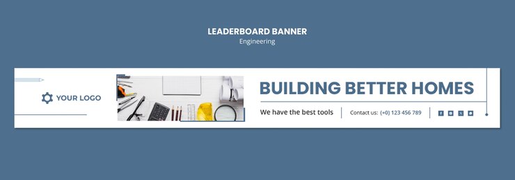 Free PSD engineering leaderboard banner template design