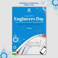 Бесплатный PSD Плакат ко дню инженера