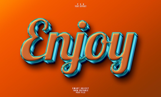 Free PSD enjoy 3d editable text effect