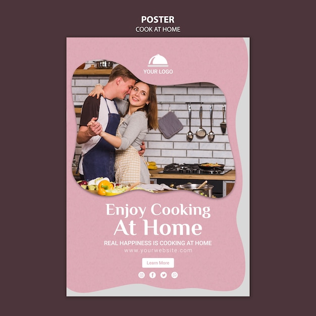 Unleash Your Inner Chef with a Free PSD Cooking at Home Poster Template