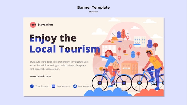 Free PSD enjoy local tourism banner design