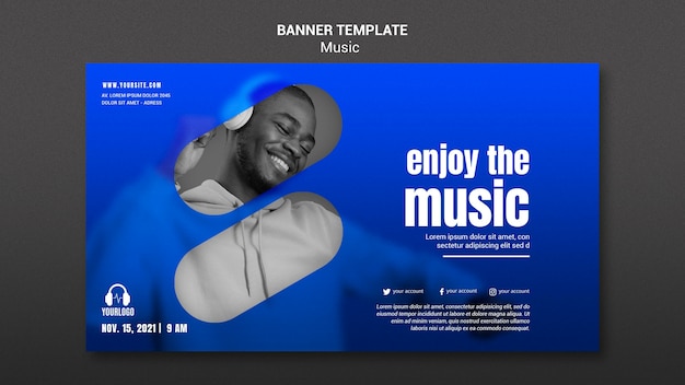 PSD gratuito goditi il modello di banner musicale