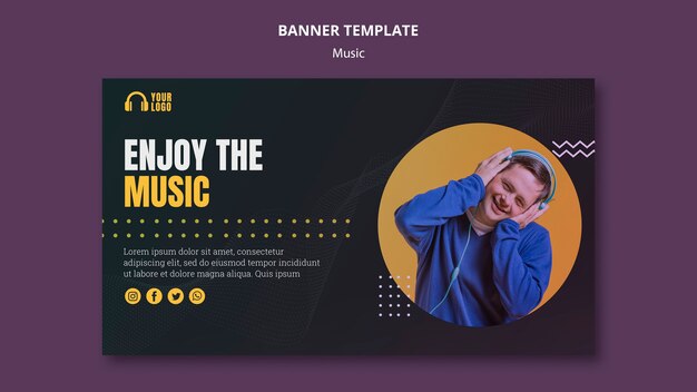 Enjoy the music concept banner template