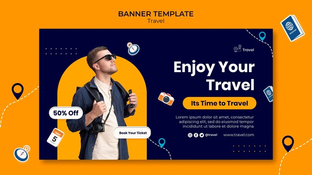 여행 배너 템플릿을 즐기십시오