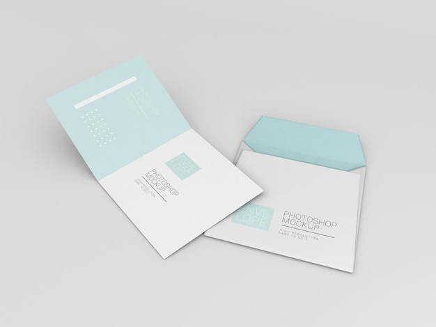 Envelope mockup with square paper