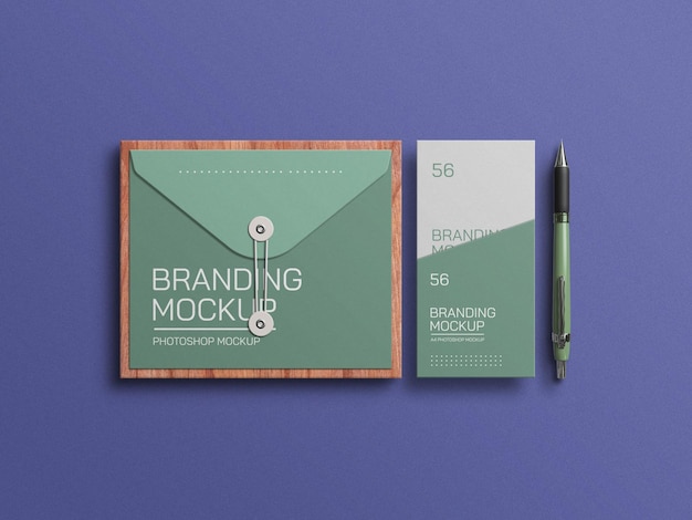 Envelope with invitation card mockup