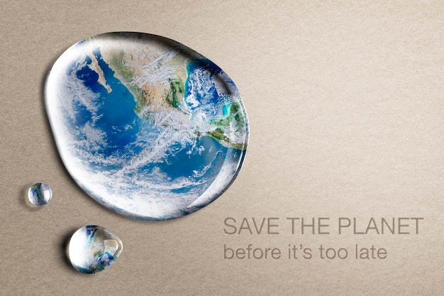 Free PSD environment background, save the planet text psd