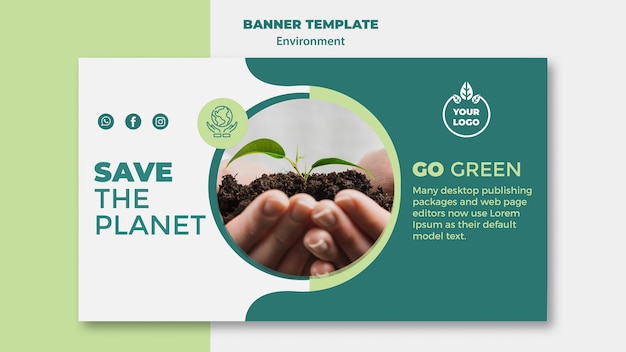 Free PSD environment banner template mock-up