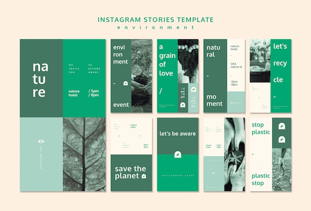 Environment instagram stories template concept template