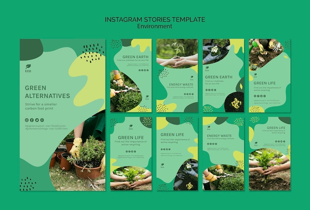 PSD gratuito modello di storie instagram ambiente