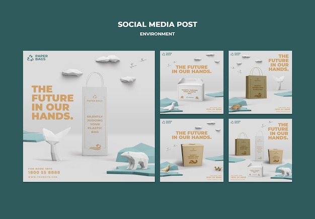 Free PSD environment social media post