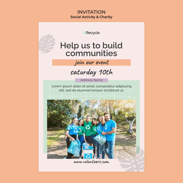 Environmental activity and zero waste invitation template