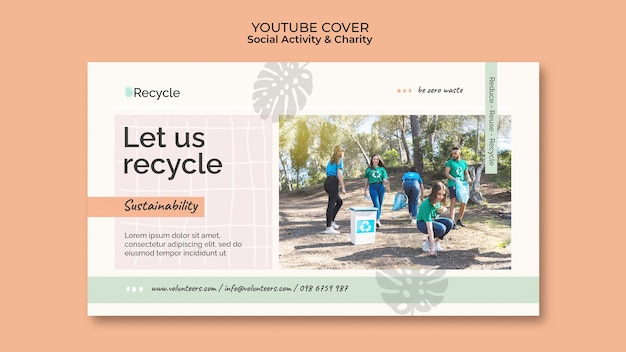 Free PSD environmental activity and zero waste youtube cover template