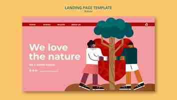 Free PSD environmental conservation action landing page template