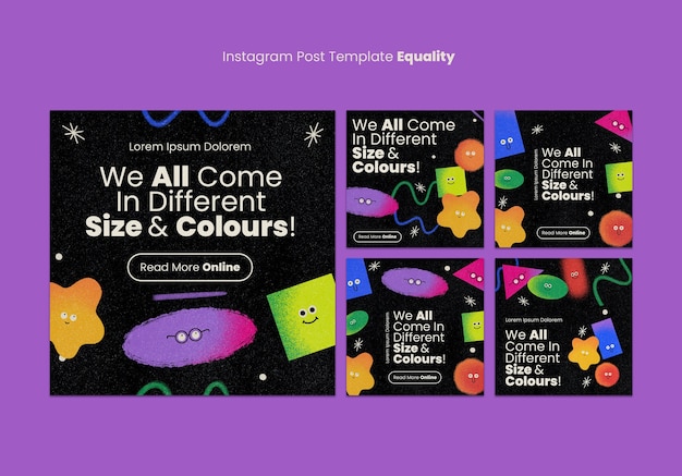 Free PSD equality and diversity instagram posts collection