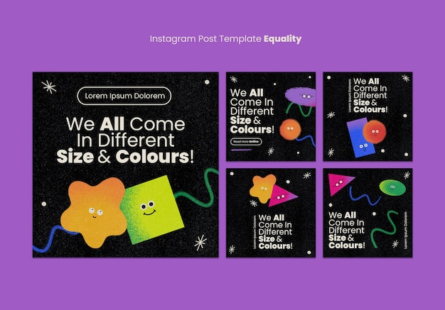 Free PSD equality and diversity instagram posts collection