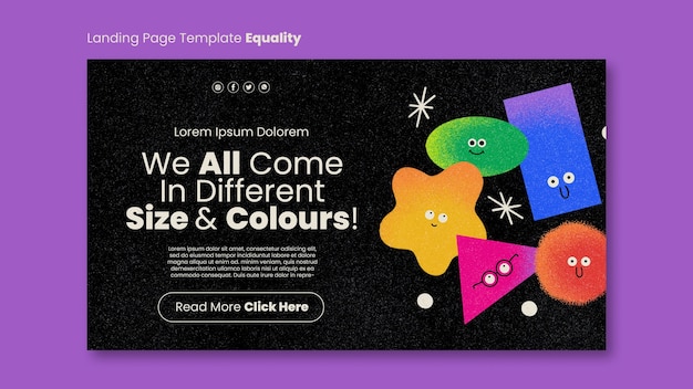 Free PSD equality and diversity landing page template