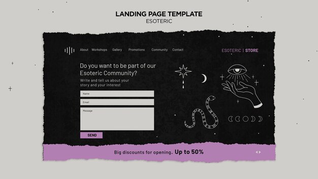 Esoteric craft landing page template