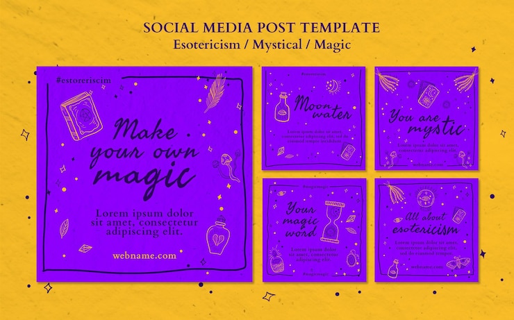 Free PSD esotericism ad social media post template