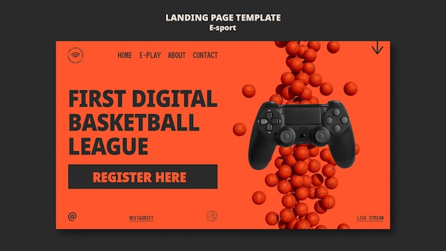 Free PSD esport landing page template design