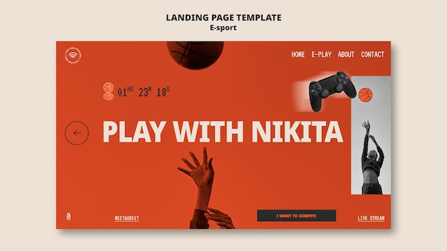 Free PSD esport landing page template design