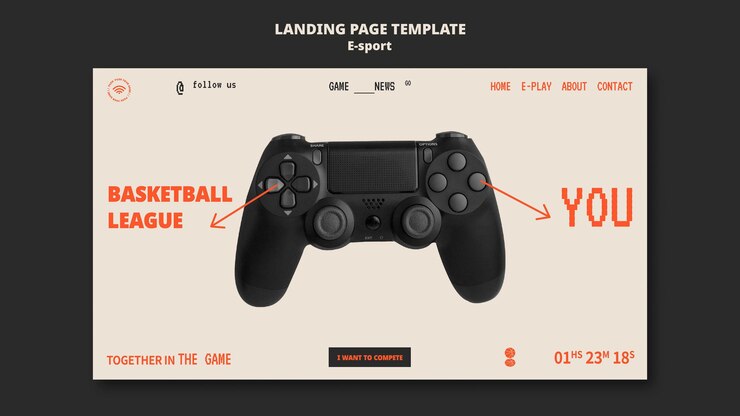 Free PSD esport landing page template design