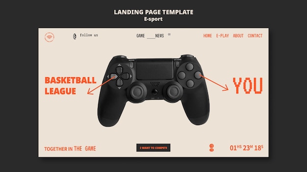 Esport landing page template design