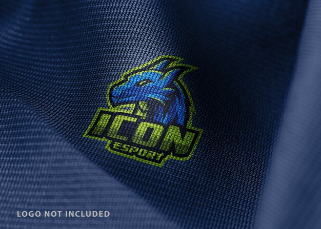 Download Realistic embroidery logo mockup on jeans fabric | Premium PSD File