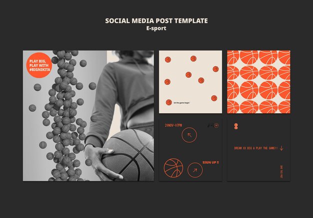 Esport social media post template design