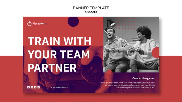 Free PSD esports concept banner template
